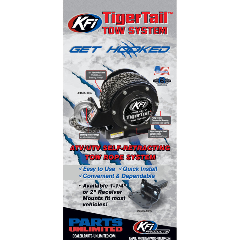 KFI PRODUCTS 4505-1057 101120 Tiger Tail™ Retractable Tow Rope Tiger Tail Retractable Tow Rope - UTV/ATV