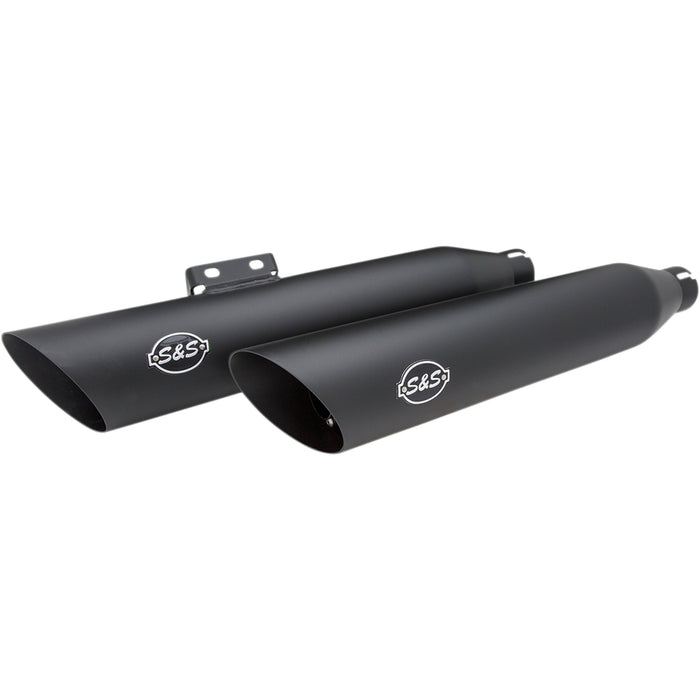 S&S CYCLE 1801-1354 550-0735 Slash Cut Race Slip-On Mufflers - Black