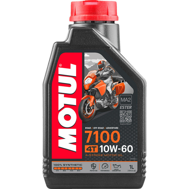 MOTUL 3601-0138 104100 7100 Synthetic 4T Engine Oil 7100 4T Synthetic Oil - 10W-60 - 1L