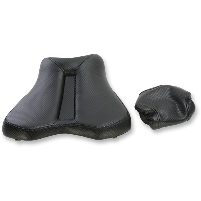 SADDLEMEN 0810-1915 0810-Y148 Gel-Channel™ Track Carbon Fiber Sport Seat — Sport Gel Channel™ Track Carbon Fiber Sport Seat - Black - R1
