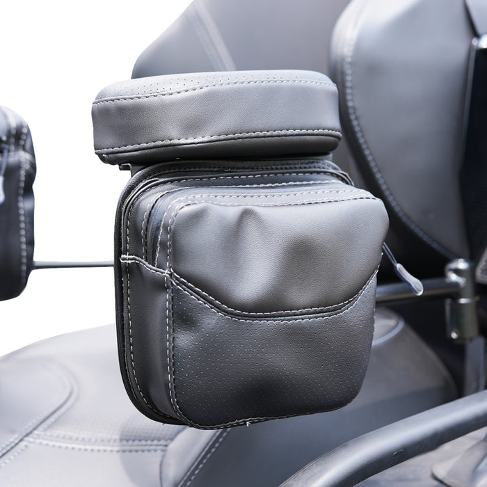 SHOW CHROME 3550-0437 ARC-2RT Platinum Arm Rest Pouch passenger - two-toned black - can-am spyder rt ltd '20-'24