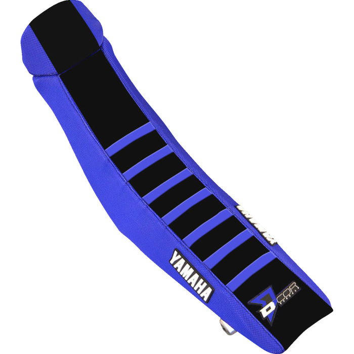 D'COR VISUALS 0821-3485 30-50-143 Seat Cover blue/black w/ blue ribs - yz '22-'25