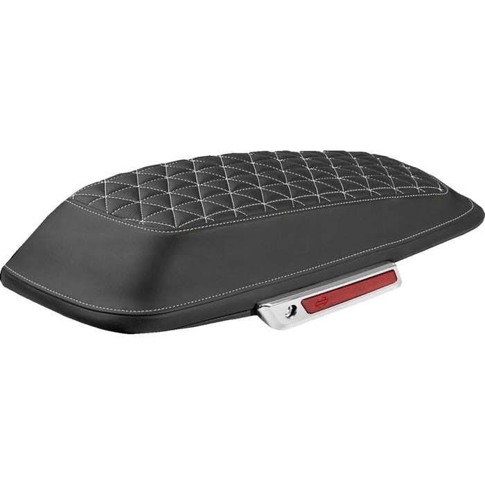 SADDLEMEN 3501-2339 L870-14-21106 Tri-Gripper Saddlebag Lid Covers Saddlebag Lid Covers - Tri-Gripper - White Stitch - FLH/FLT '14-'25