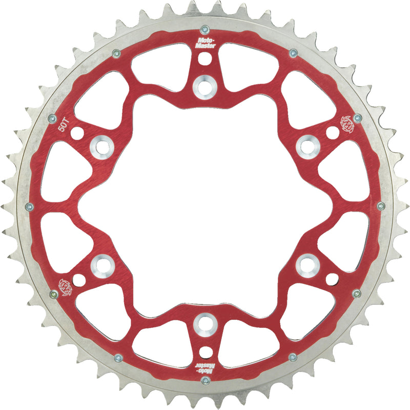 MOTO-MASTER 1211-2110 620023350 Fusion Series Dual Ring Rear Sprocket 50 tooth - red - honda