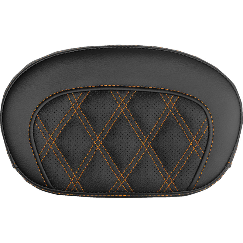 SADDLEMEN 0822-0733 061018403 Mini Contour Sissy Bar Pad lattice stitch - orange stitch