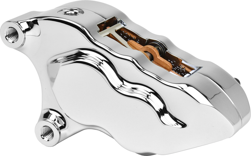 Hawg Halters Inc 4 Piston Front Caliper L H Chrome W 11.8" Rotor - LHSCC5018 For Harley Motorcycles 2006-2023
