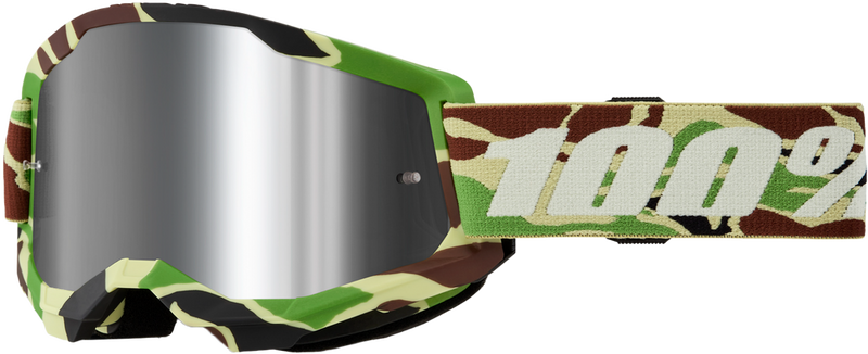 100% 610-5244 50028-00024 STRATA 2 GOGGLE WAR CAMO MIRROR SILVER LENS