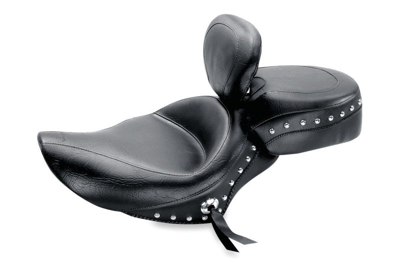 Mustang Motorcycle 79439 Mustang 04-21 Harley Sportster 3.3 Wide Stud Touring Solo Seat W/driver Backrest - Black - User 1
