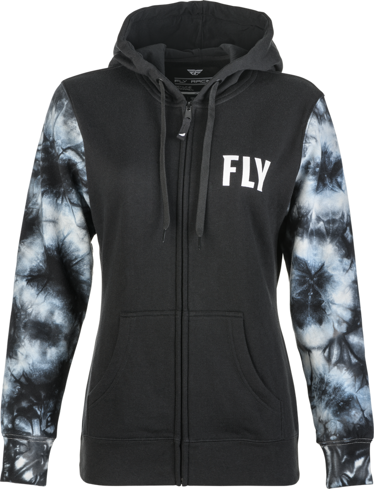 Fly Racing 358-0070L 358-0070L WOMEN'S FLY TIE-DYE ZIP UP HOODIE BLACK/GREY LG