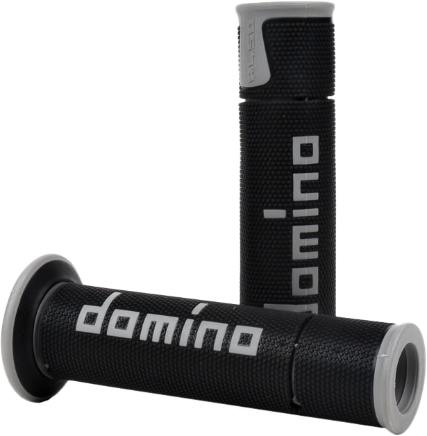 Domino Racing 58-2293 A45041C5240B7-0 A450 ROAD RACING GRIPS BLACK/GREY PAIR