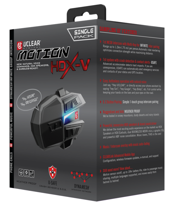 Uclear HDX-V Helmet Audio Kit