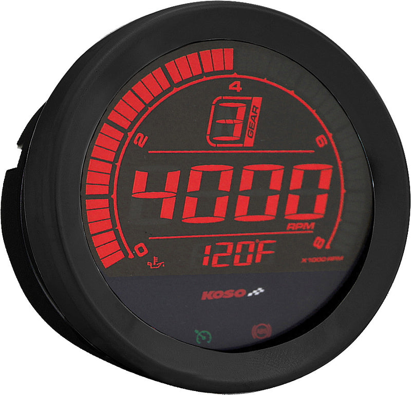 Koso North America HD-02 Series Gauge Kit Black Bezel OIL Temp - BA050907 For Harley Touring 2004-2013