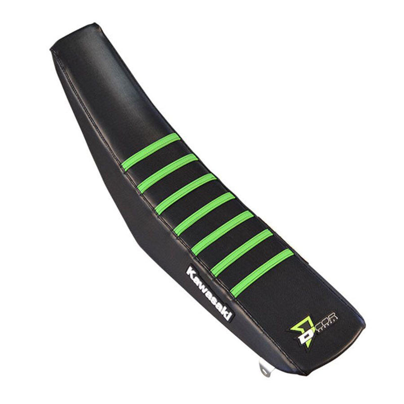 D'cor Visuals D-Cor Seat Cover Black With Green Ribs - 30-20-126 Kawasaki KX 250 / KX 125 2003-2008