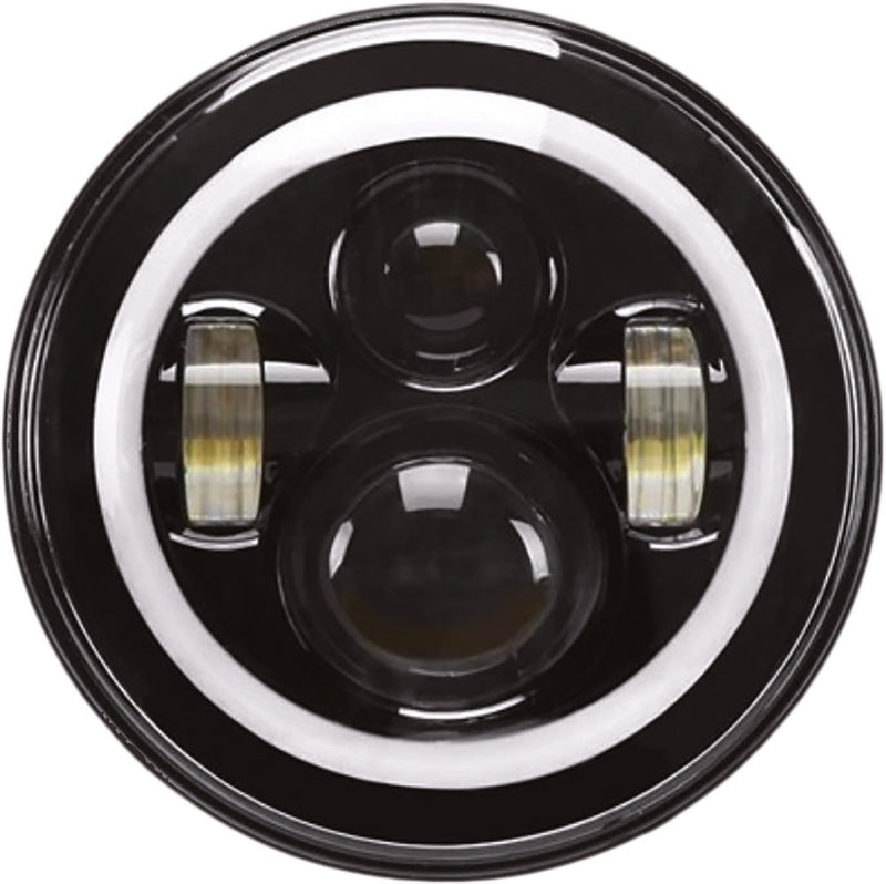 Pathfinder High Definition 7" LED Headlig Full Halo Black - HD7MBH For Harley Touring 2014-2019