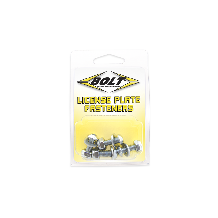 Bolt 020-00175 2007-LPF LICENSE PLATE BOLTS/NUTS ZINC PLATED STEEL 4/PK