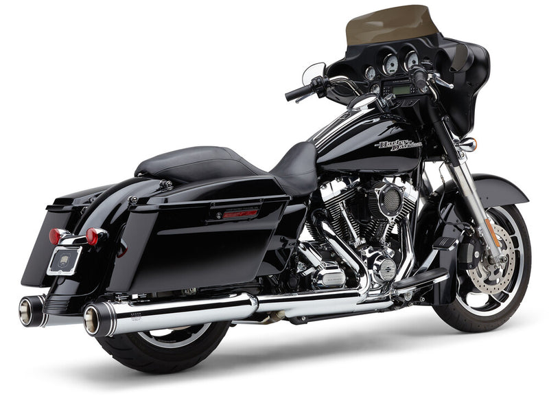 Cobra 4.5" Groove TIP Slip-ON Chrome FLH FLT - 6290 For Harley Touring 1995-2016