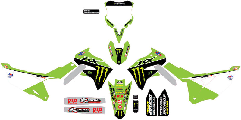 D'cor Visuals D-Cor Complete Kit 22 MEK White BG - 20-20-802 Kawasaki KX 450 2019-2022