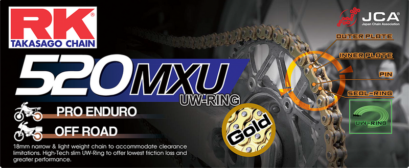 Rk Excel 691-14000G GB520MXU-120 GB520MXU DRIVE CHAIN GOLD 520 X 120