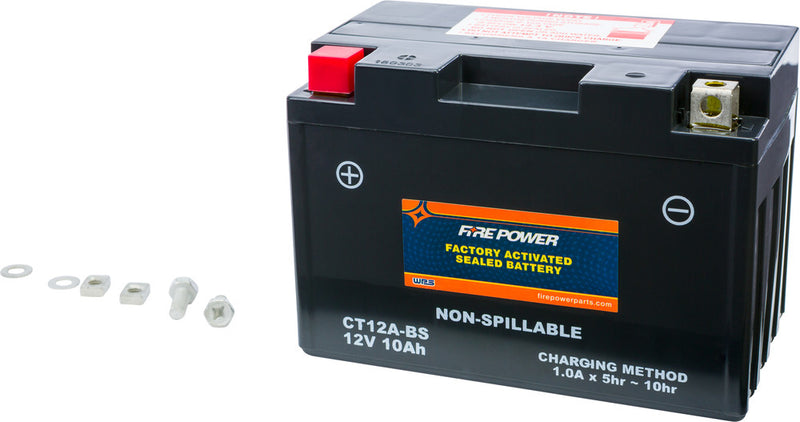 Fire Power Battery CT12A Sealed Factory Activated - CT12A-BS For Suzuki Motorcycles 1998-2019 | Aprilia Tuono 2015-2016