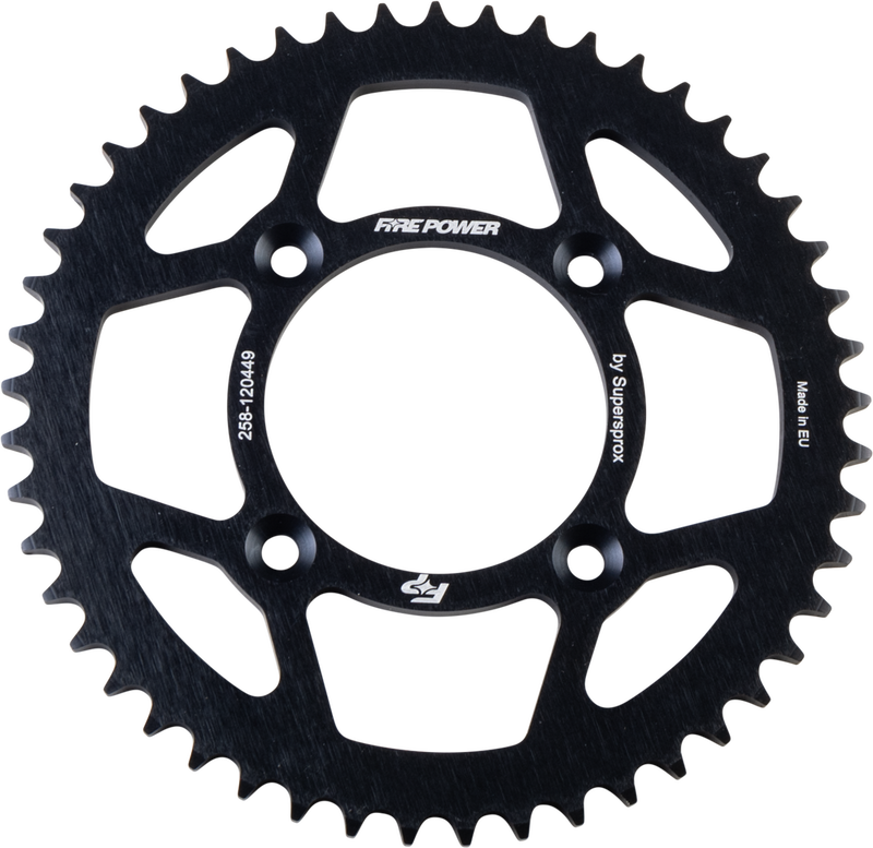Fire Power Rear Sprocket Aluminum 49T Black - FPA-1204-49-BLK Honda XR100R / CRF100F / CRF125F / CRF125FB 1985-2024