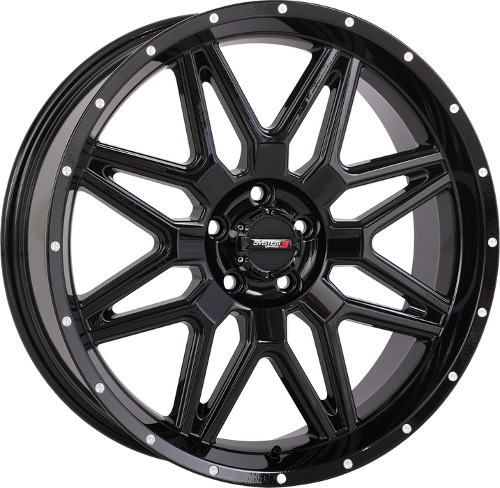 System 3 3-207155 20S3-7155 ST7 WHEEL 20X7 4+3 (+10MM) 5/4.5 GLOSS BLACK