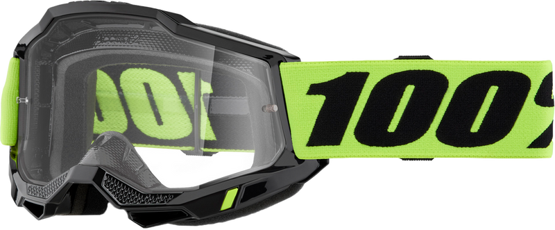 100% 610-5203 50013-00040 ACCURI 2 GOGGLE NEON YELLOW CLEAR LENS