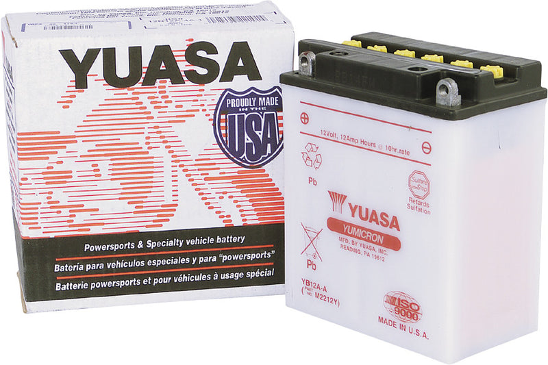 Yuasa Battery YB12A-A Conventional - YUAM2212Y For Kawasaki Motorcycles 1978-1997 | Honda Motorcycles 1978-1988 | Yamaha Motorcycles 1980-1990