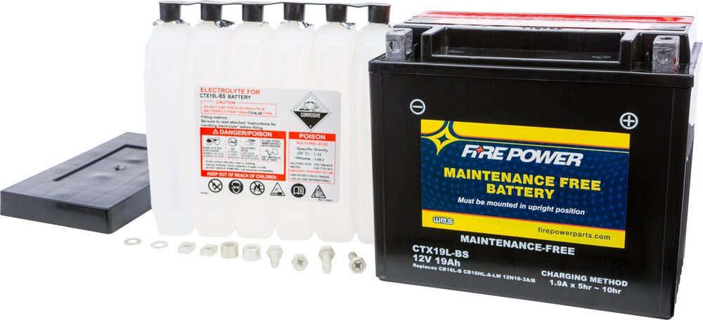 Fire Power 49-2296 CTX19L-BS BATTERY CTX19L-BS MAINTENANCE FREE