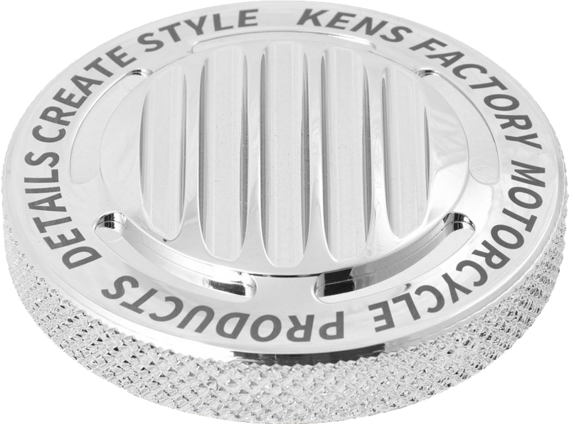 Kens Factory 563-03101 KFC-06 NL GAS CAP FINNED CHROME DUMMY CAP FOR M8 LH