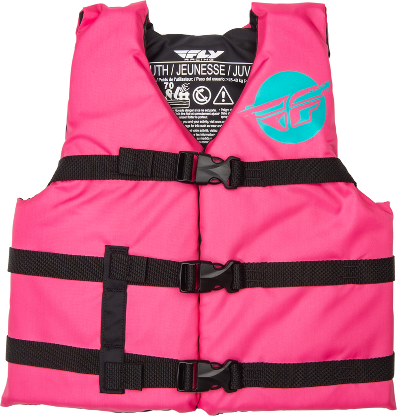 Fly Racing 221-30330 221-30330 YOUTH FLOTATION VEST NEON PINK/TEAL