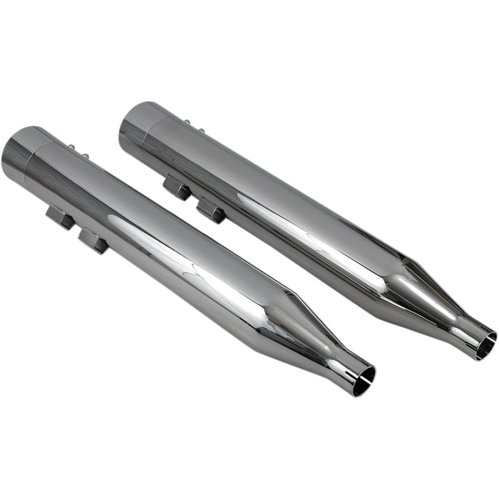 BASSANI XHAUST 1801-0822 1F7DNT6 DNT Straight Can Slip-On Mufflers - DNT Straight Can Mufflers for '95-'16 FL - Chrome