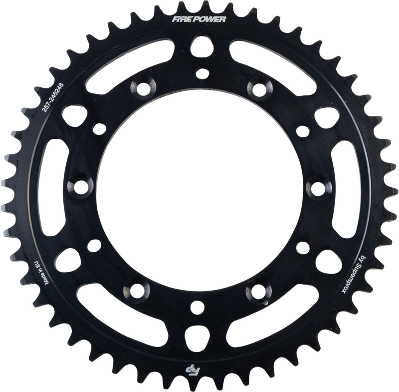 Fire Power Rear Sprocket Steel 48T Black - FPS-2452-48-BLK Honda Motorcycles 1978-2002