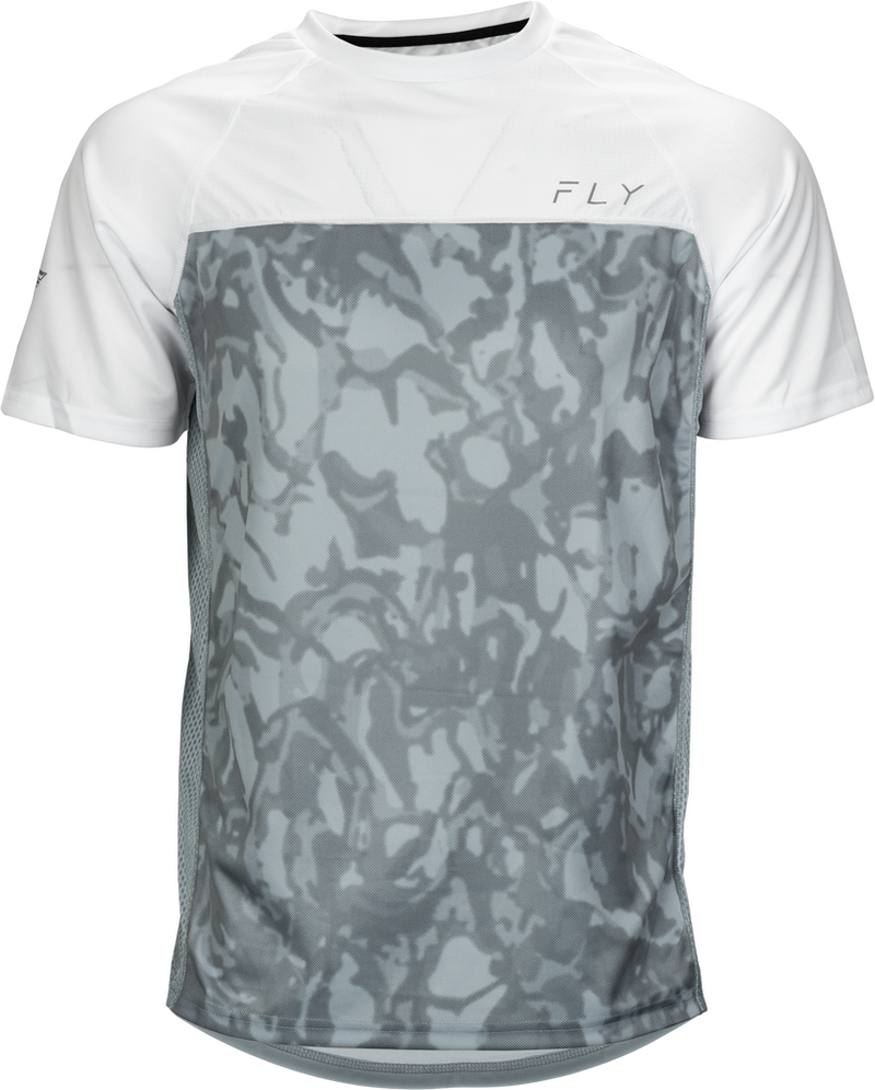Fly Racing Super D Jersey Light Grey Camo White MD