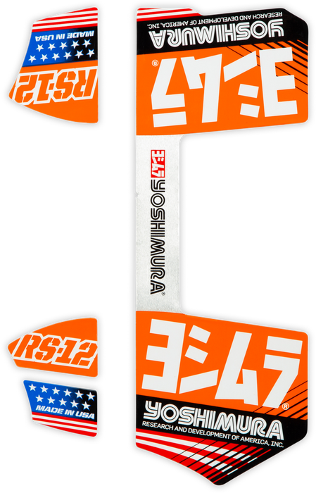 Yoshimura 961-9080 RS12-NB014 RS12 MUFFLER DECALS ORANGE