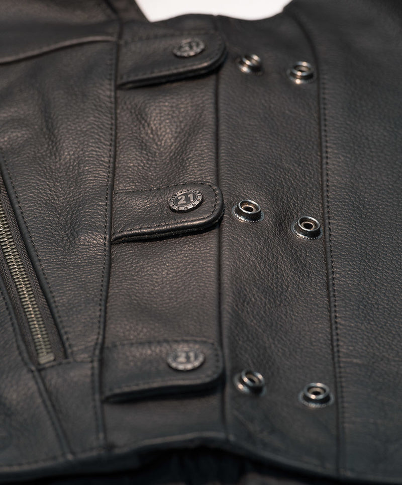 Button clasp on 12 Gauge Vest