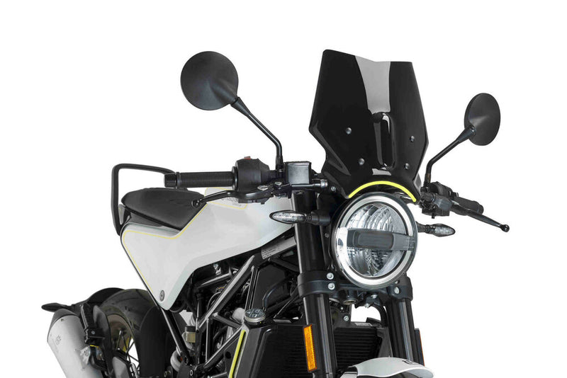 Puig Hi-Tech Parts Windscreen Naked NEW GEN Sport Black HUS - 9702N Husqvarna Svartpilen 401 / Vitpilen 401 / Svartpilen 701 2018-2023