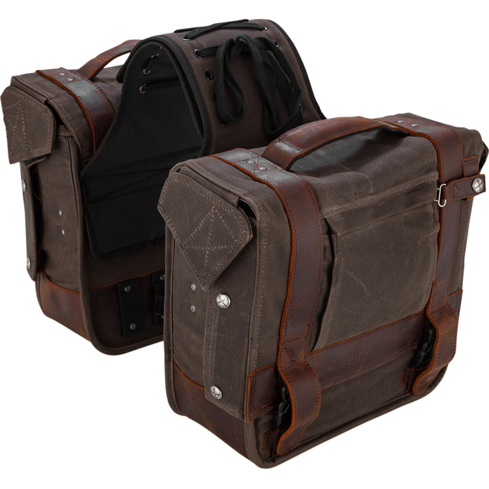 BURLY BRAND 3501-1420 B15-1002D Throw-over Saddlebag dark oak