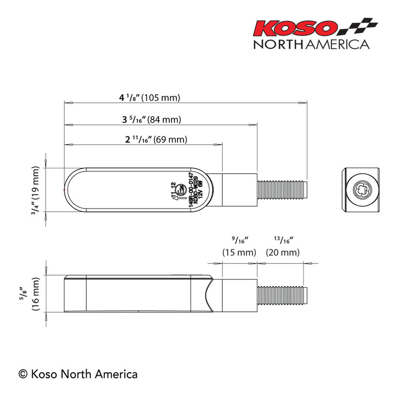 Koso North America 27-5968 HE049101 CYCLONE LED TURN SIGNALS SEQUENTIAL BLACK PAIR