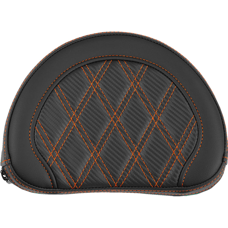 SADDLEMEN 0822-0672 051320703 Contoured Sissy Bar Pad lattice stitch - orange stitch