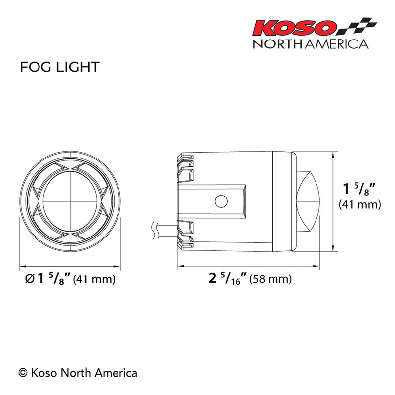 Koso North America 27-5971 HG010000 MINI LED FOG LIGHT BLACK EACH
