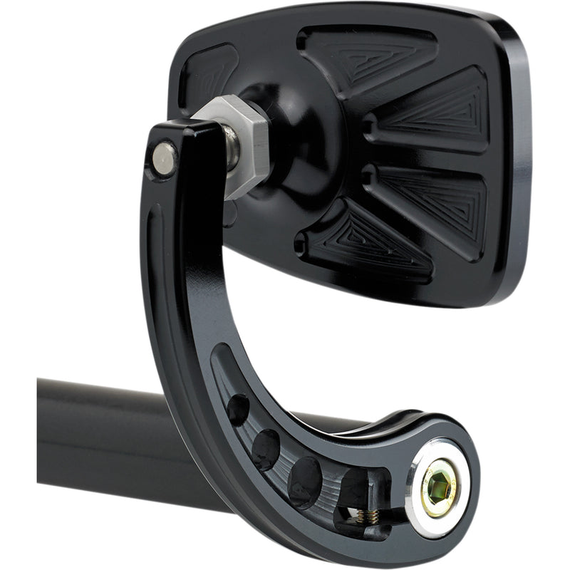 Joker Machine Cafe Style Bar End Mirror Cafe Side View Rectangle Black Curved - 09-314-CB