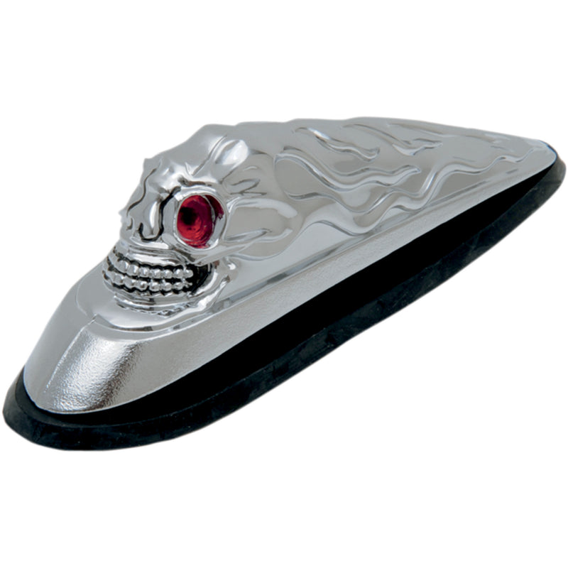 DRAG SPECIALTIES DS-287533 Skull Head Front Fender Ornament Skull Head -Illuminated Eyes - Chrome
