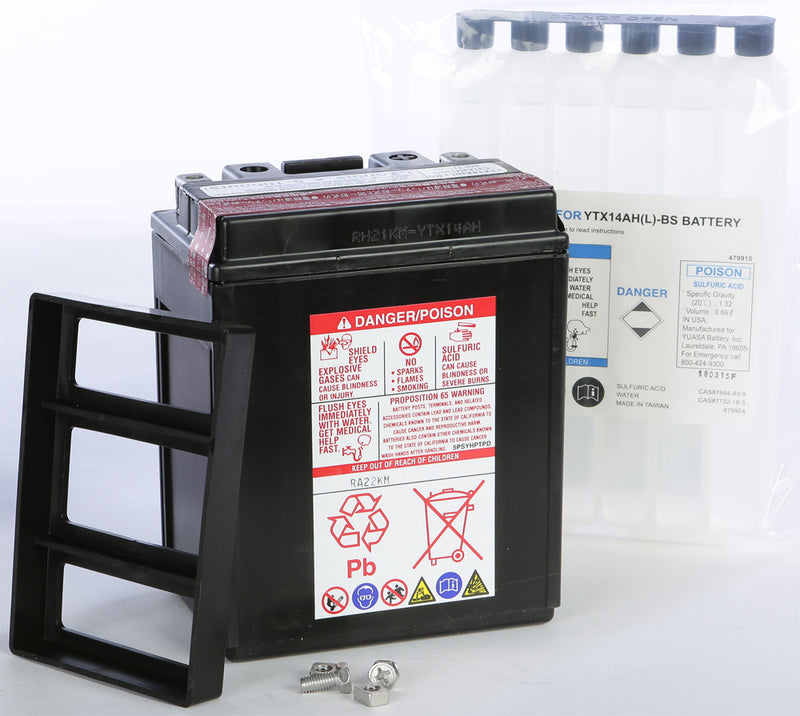 Yuasa Battery YTX14AH-BS Maintenance Free - YUAM62H4A For Indian Scout 2015-2020 | Victory Octane 2017
