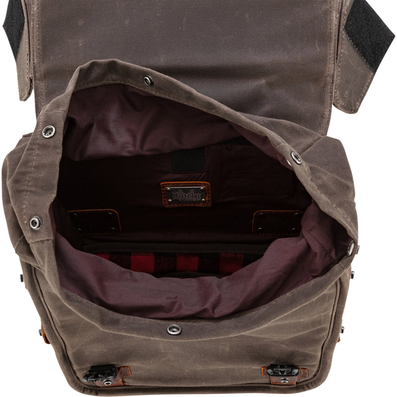 BURLY BRAND 3501-1420 B15-1002D Throw-over Saddlebag dark oak