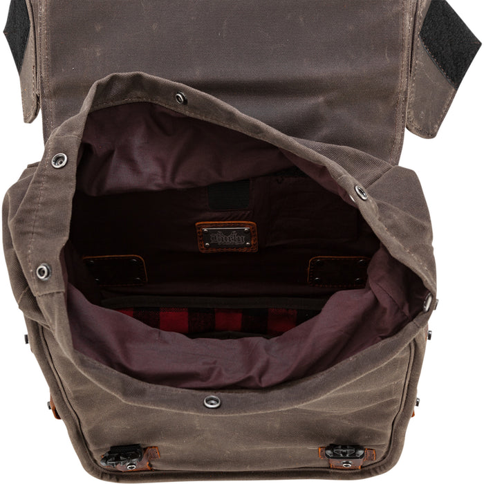 BURLY BRAND 3501-1420 B15-1002D Throw-over Saddlebag dark oak