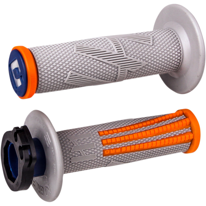ODI 0630-2644 H36EPGO Emig Pro V2 Lock-On Grips Grips - Emig - Pro - V2 - Gray/Orange