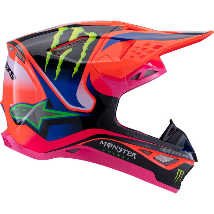 ALPINESTARS Supertech M10 Deegan Monster MIPS® Helmet - Gloss Orange Fluo/Purple/Pink Fluo