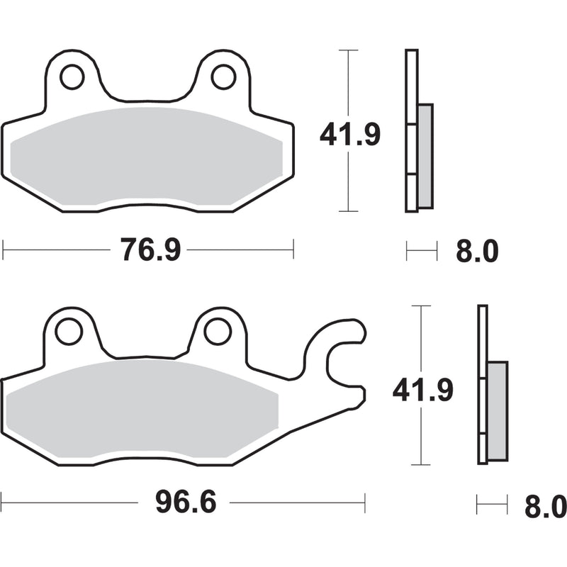 Sbs Brake Pad - 638HF For Massimo ATV/UTV Models 2013-2016 | Can-Am Commander / Maverick 2011-2017 | Hisun ATV/UTV Models 2015-2016