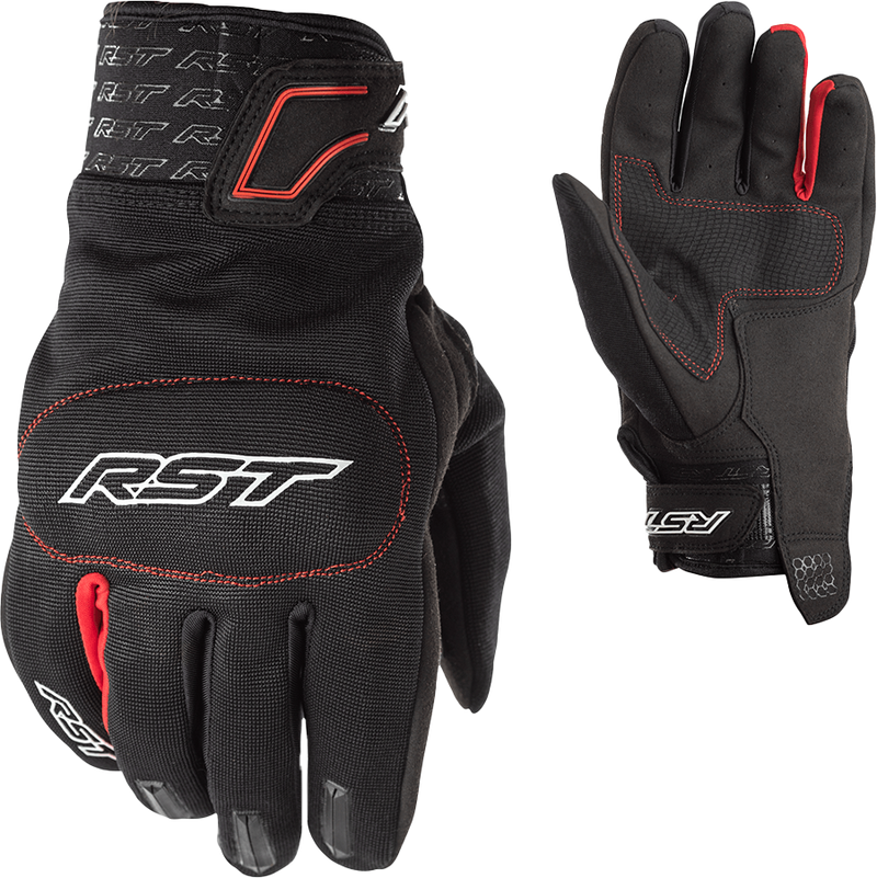 Rst 556-2100210 102100RED-10 RIDER CE GLOVE BLACK/RED LG