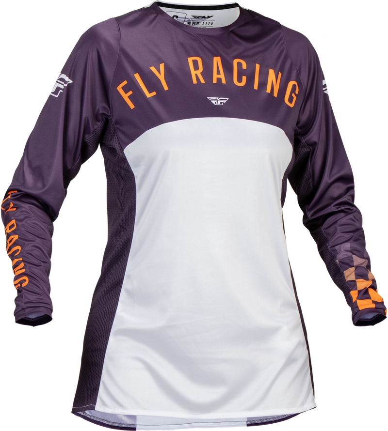 Fly Racing 377-6212X 377-6212X WOMEN'S LITE JERSEY DEEP PURPLE/WHT/NEON CORAL 2X
